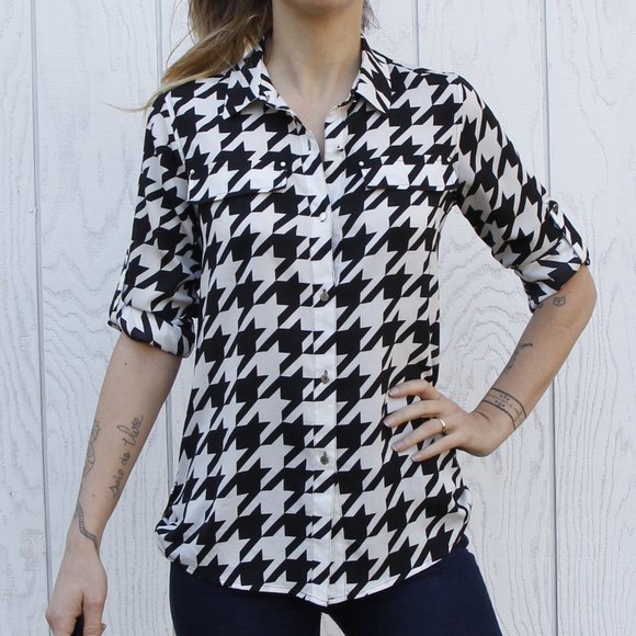 Vintage Calvin Klein Houndstooth Top - Picture 6 of 15